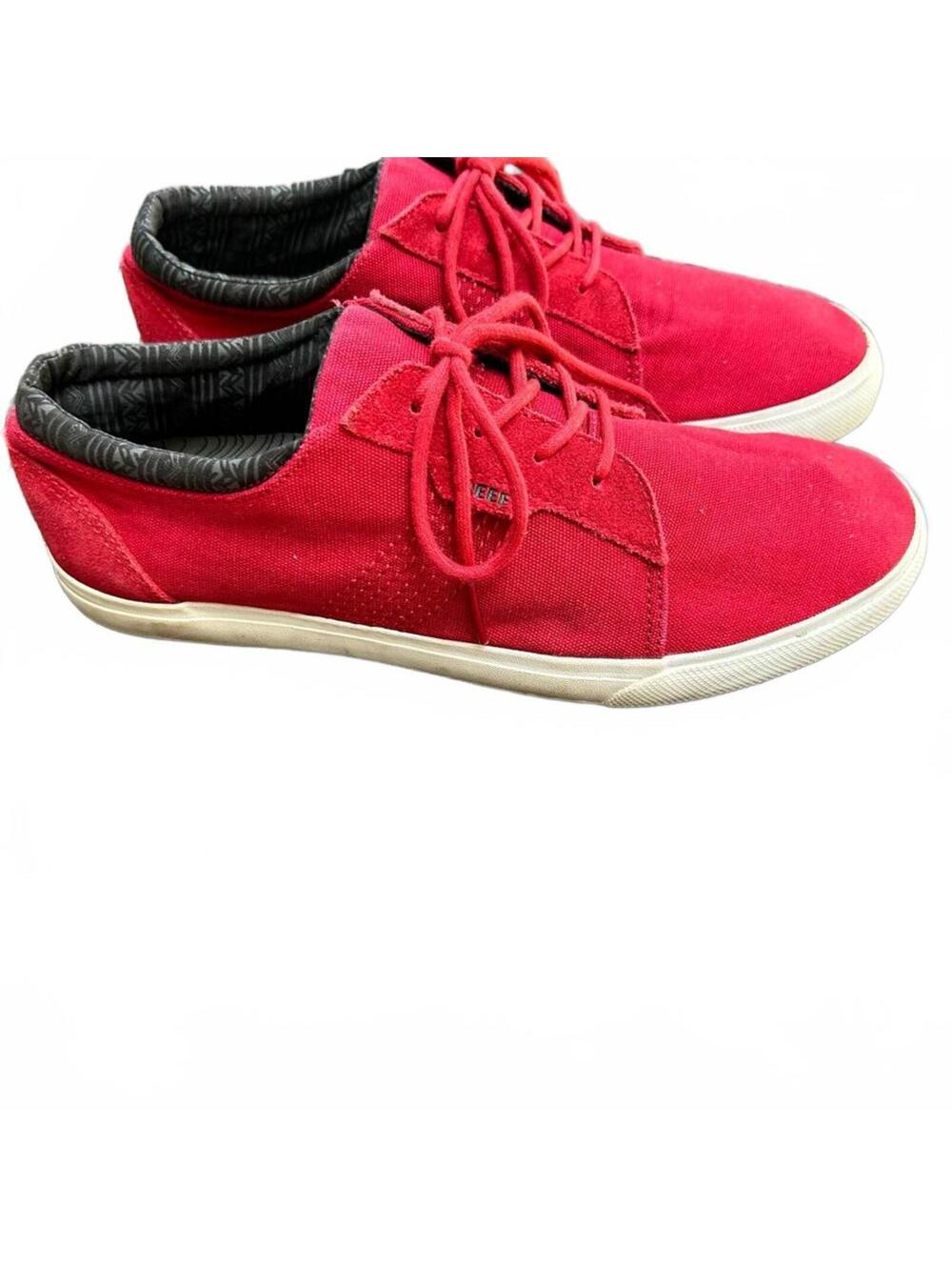 Reef Men’s Red Reef Ridge Tx Canvas Lace Up Everyday Wear Sneakers Size 11.5